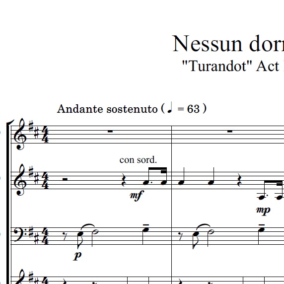 "Nessun dorma" for five horns