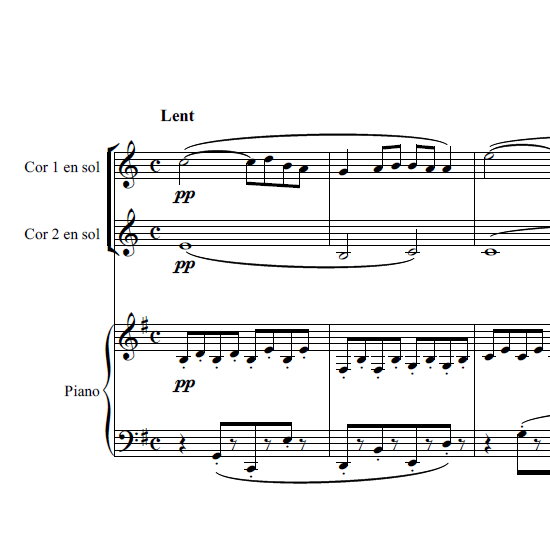 Pavane pour une infante défunte (for 2 horns and piano)